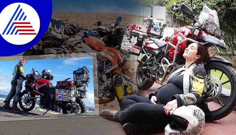 Biker Maral Yazarloo Traveled  Around The World With A Baby Bump