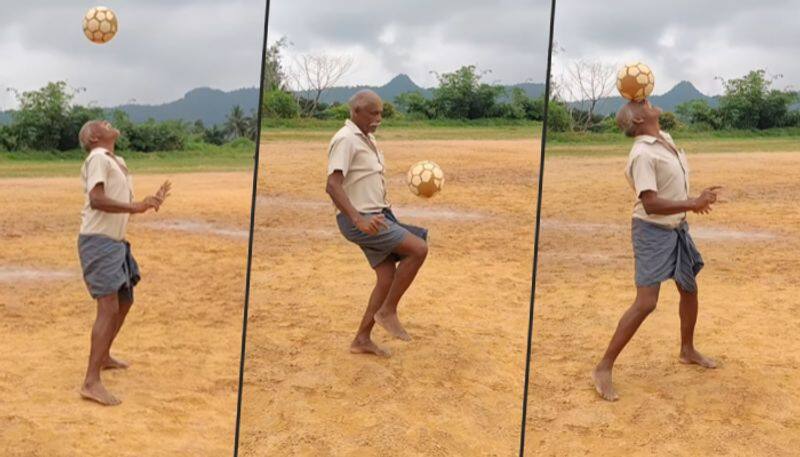 Elderly Kerala man juggles football like a pro - gps