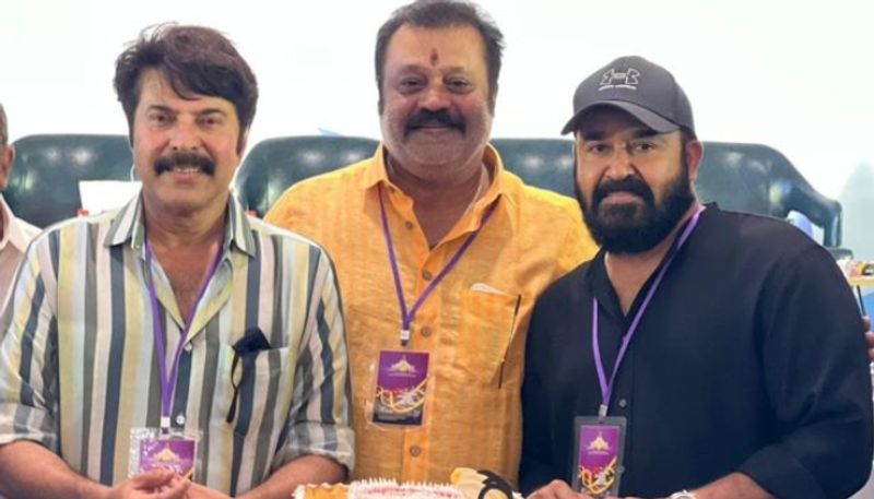 suresh gopi share photo with mammootty and mohanlal