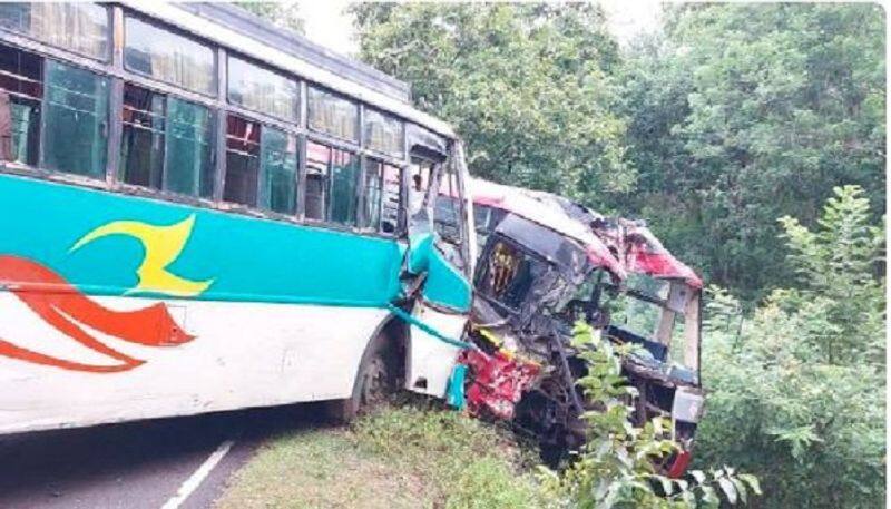 more than 40 people injured in KSRTC And Privet bus accident at shivamogga rbj