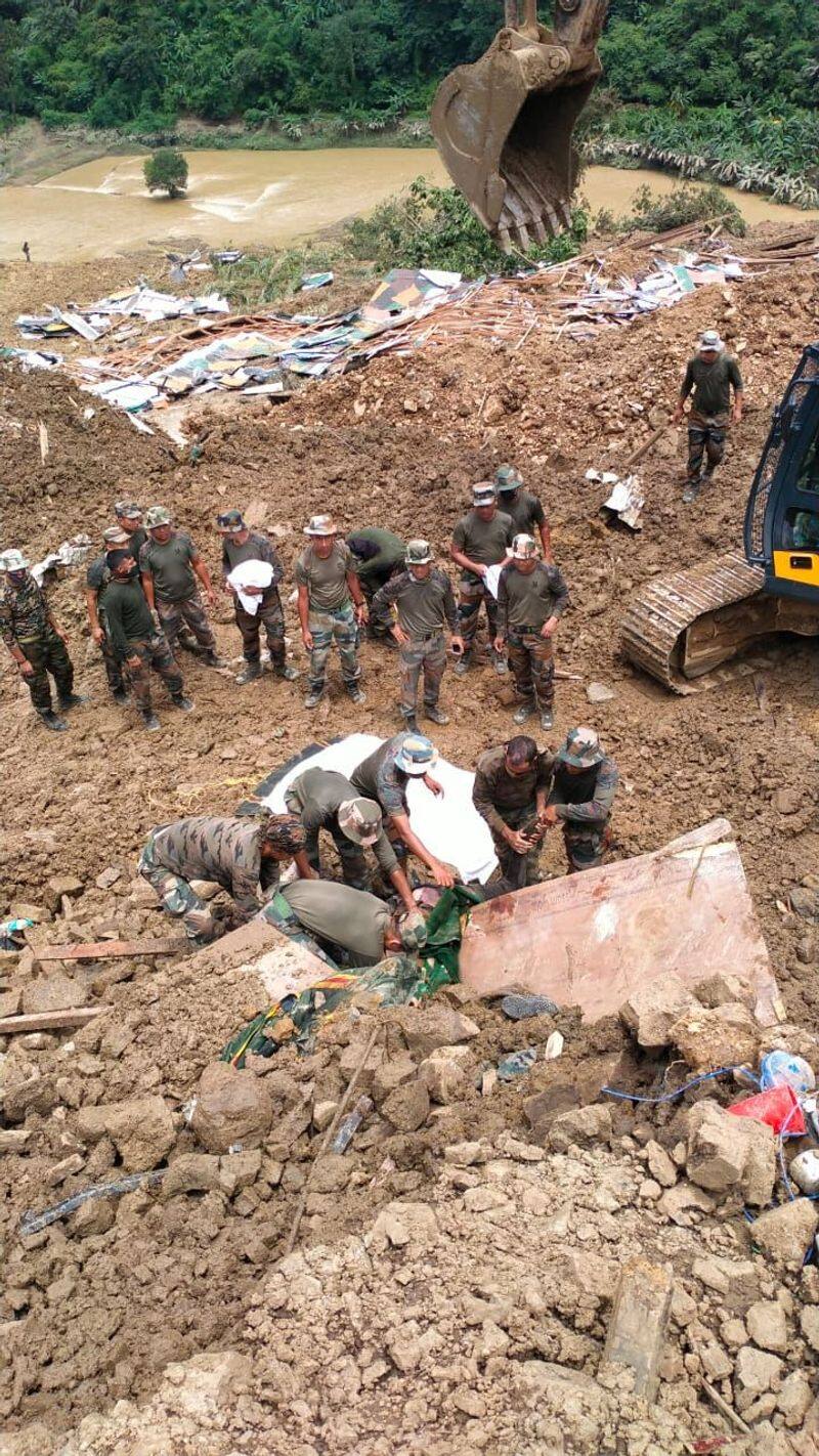 Relentless search operations by Indian Army SDRF and NDRF In Manipur Tupul area death toll Mounts To 20 san