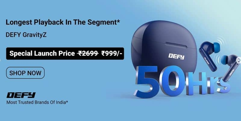 indian brand defy Earbuds launched at Rs. 999 3 hours battery backup on just 10 minutes of charging