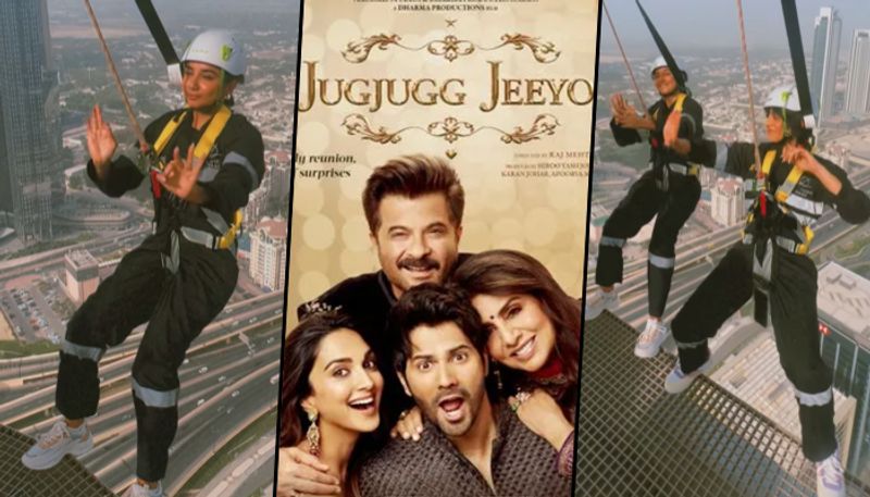 Jug Jugg Jeeyo actor Prajakta Koli dances to 'Nach Punjaban' while hanging from 54th Floor - gps