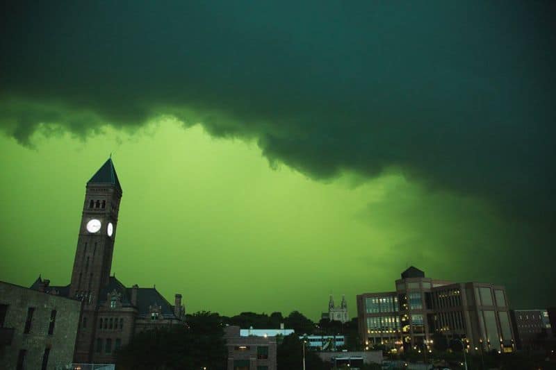 US storm turns sky green in various states