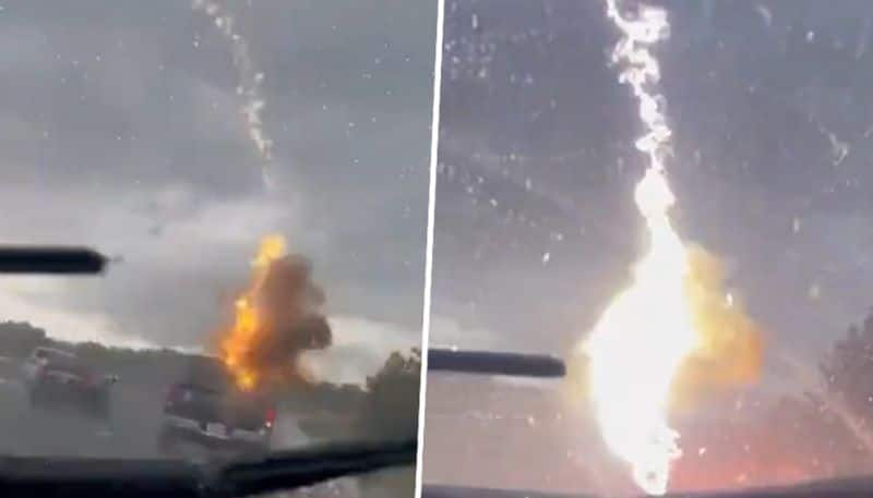 Lightning hits car in Florida; terrifying moment caught on cam - gps