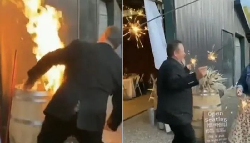 drunk man sets wedding venue on fire