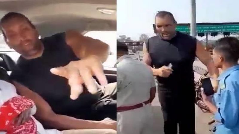 The Great Khali lose temper and slap toll booth staff after selfie incident in Phillaur Punjab ckm