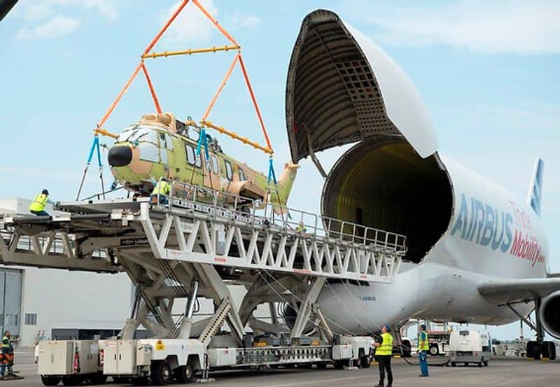 airbus beluga cargo flight landed  chennai international airport for the first time