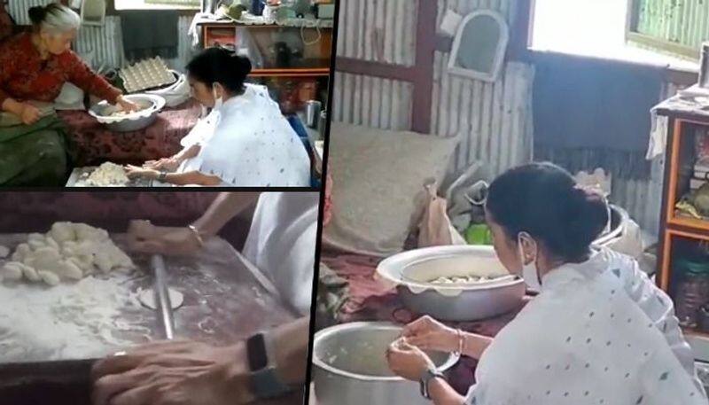 West Bengal CM Mamata Banerjee makes momos in Darjeeling