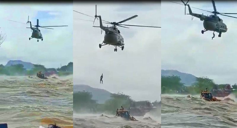 IAF chopper airlifts two stranded shepherds in Godavari