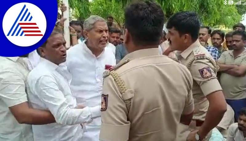 congress mla amaregouda bayyapur quarrel with kushtagi police gvd