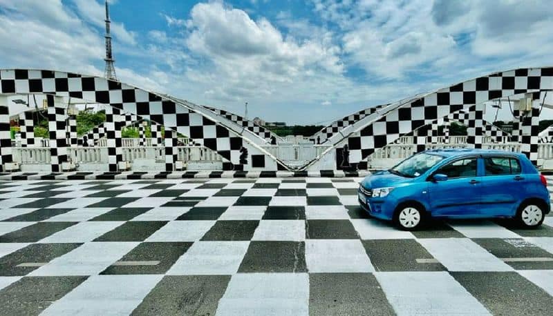 chennai all sets for 44th Chess Olympiad, Napier Bridge painted like a chessboard 