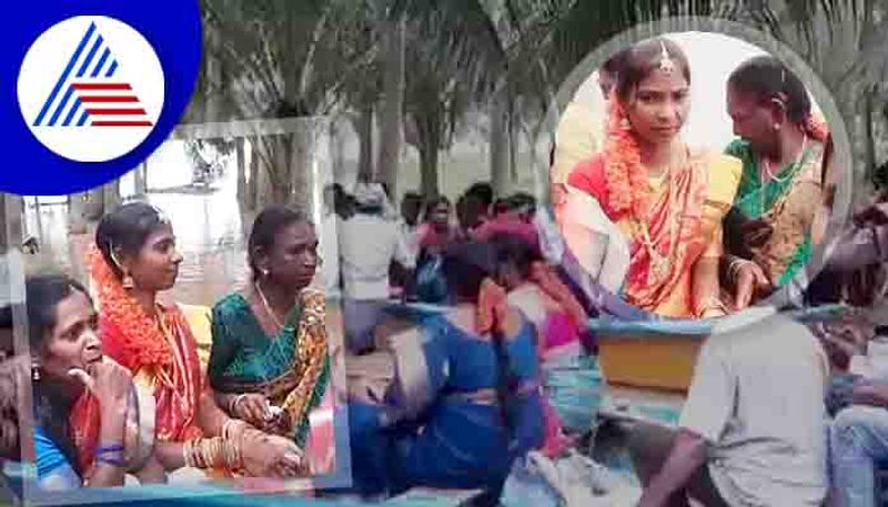 heavy rain fall in andhra Pradesh bride came to wedding hall by boat akb