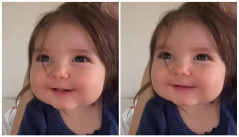 Every time this cute baby girl sneezes she smiles Watch video