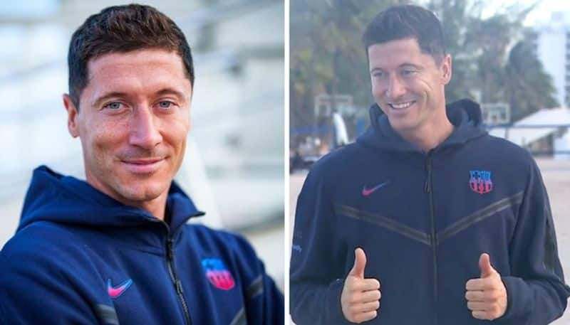 football laliga Time to win titles Robert Lewandowski first words in Barcelona colours watch snt