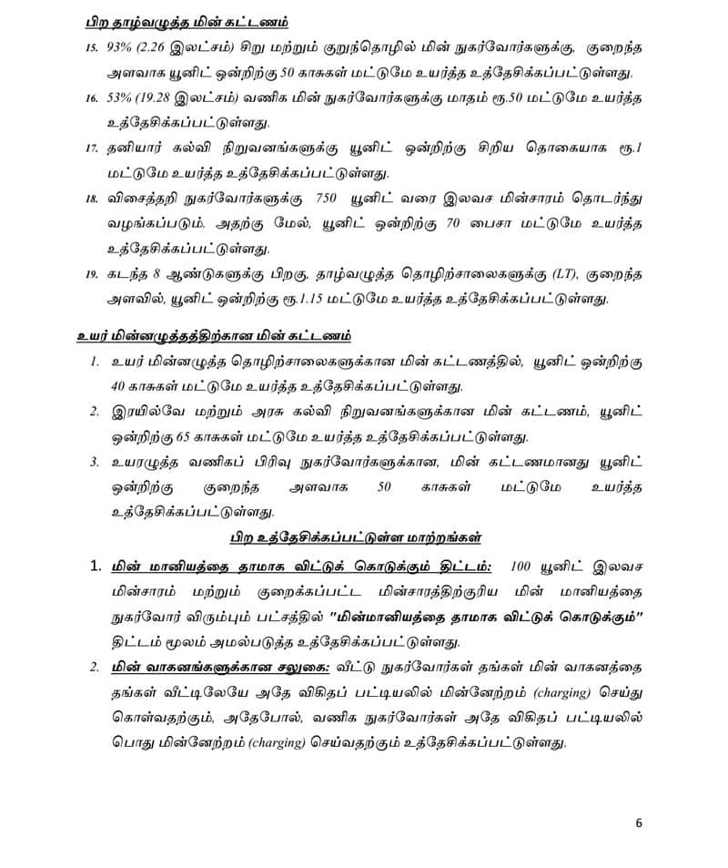 Tamil Nadu, the electricity tariff is increasing.. How much tariff increase for how many units?