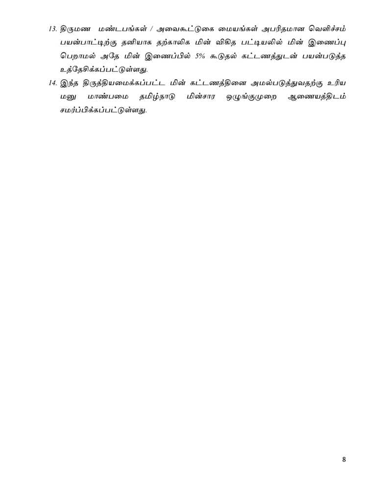 Tamil Nadu, the electricity tariff is increasing.. How much tariff increase for how many units?