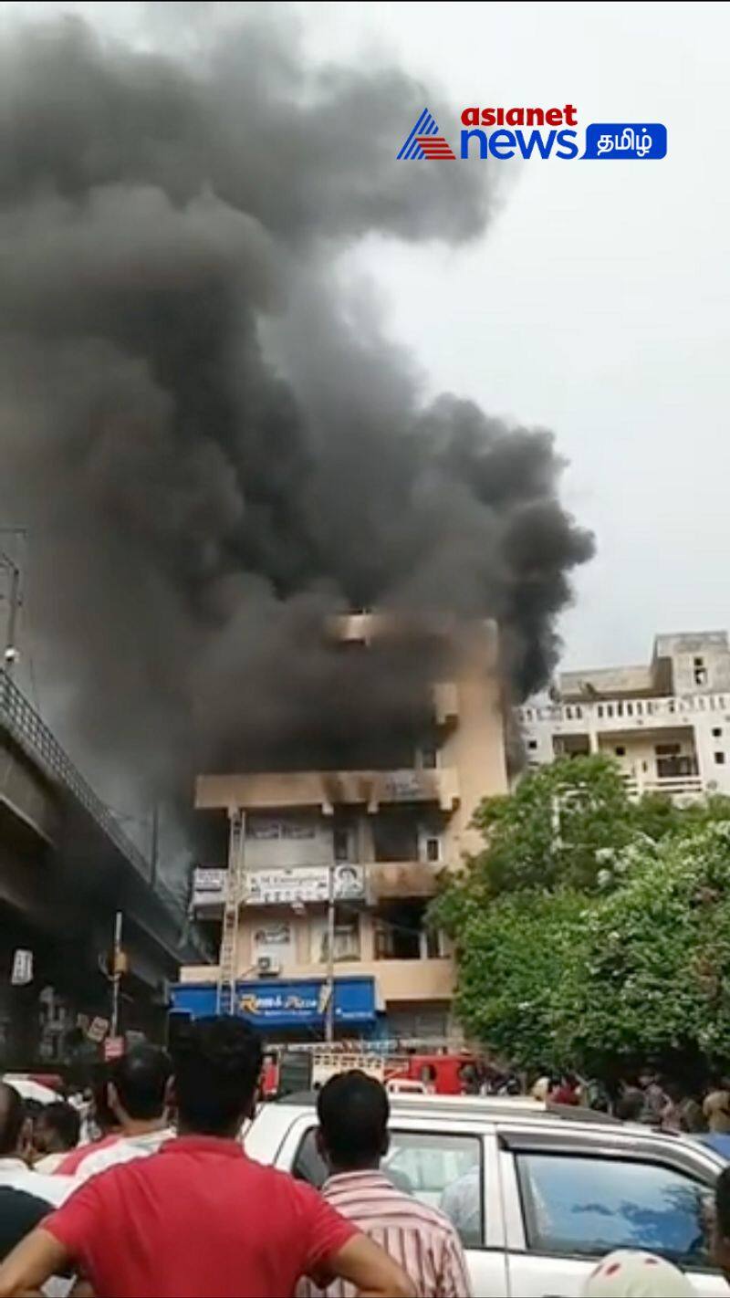 A fire broke out in a building in the New Ashok Nagar in Delhi. 