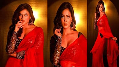 Shweta Tiwari ने दिखाया सेक्सी लुक, ब्लैक ब्लाउज़ में दिखाए डीप क्लीवेज़, देखें 8 PHOTOS 