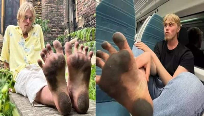 man selling barefoot images and earning money 