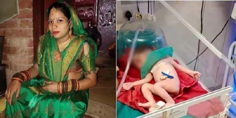 baby girl miraculously burst out of her eight month pregnant mother womb as Truck crushes in uttar pradesh agra san