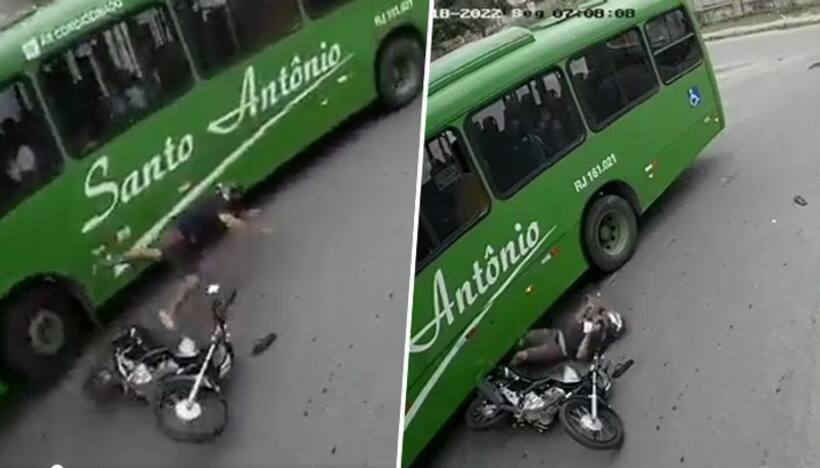 Biker escapes death: Traffic cop shared the terrifying video with a message
