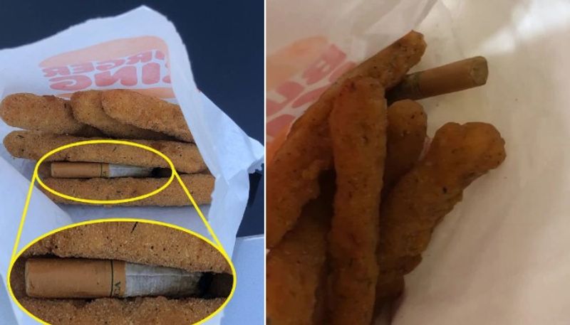 girl got half smoked cigarette in chicken fries 