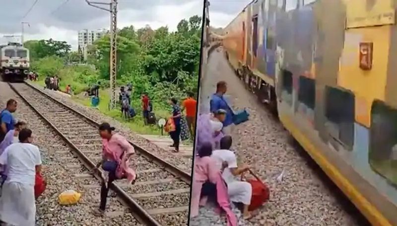 Tragedy in Lakhimpur Kheri Reels on railway track Husband, wife, 2 year old child killed akb