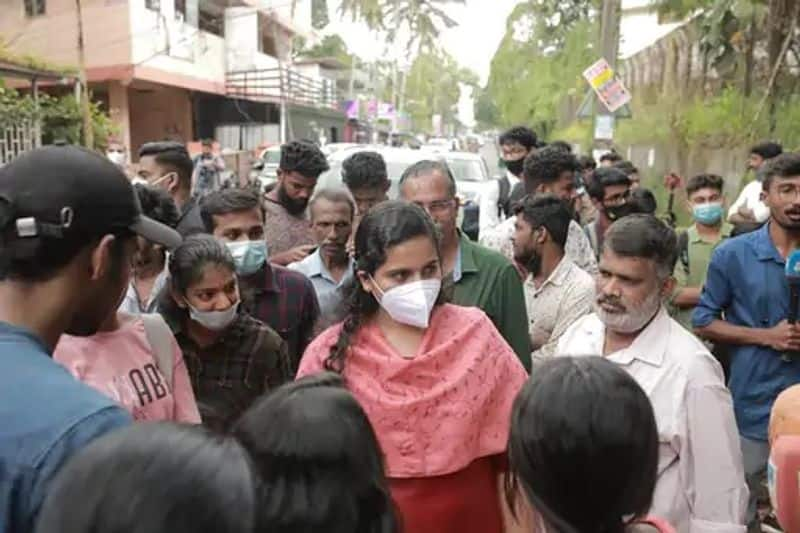 students protests against locals who had broken the seats to avoid boys and girls sitting together