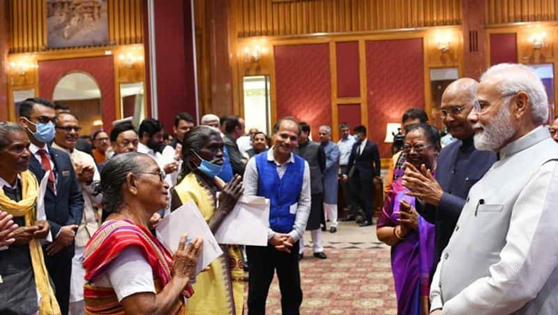 PM narendra modi hosts dinner for outgoing President Ram Nath Kovind in delhi