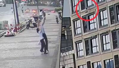 Viral video: Man saves 2-year-old girl who fell from 5th floor