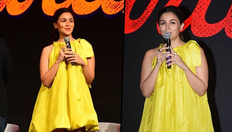 Darlings trailer launch Alia Bhatt dazzles in yellow shines bright with the pregnancy glow drb