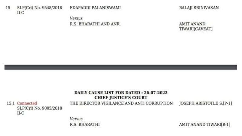 Edappadi Palaniswami tender malpractice case Supreme Court hearing tomorrow