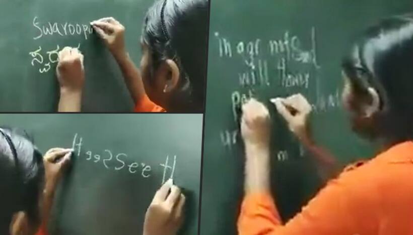 Watch: Mangaluru girl’s ambidexterity skills in multiple languages surprise netizens