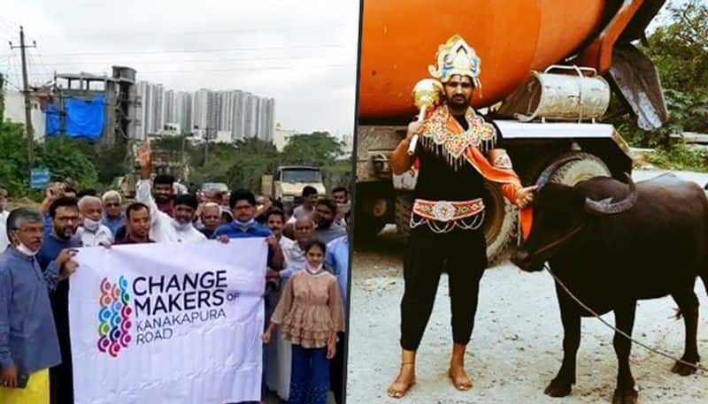 Yamaraja takes over streets of Bengaluru to highlight potholes - gps