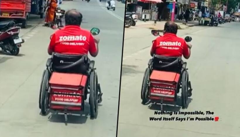 Watch: Specially-abled Zomato representative delivering food in a wheelchair, viral video inspired netizens