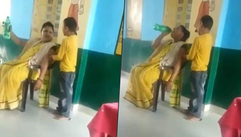 Teacher caught taking massage from student: suspended after video went viral - gps