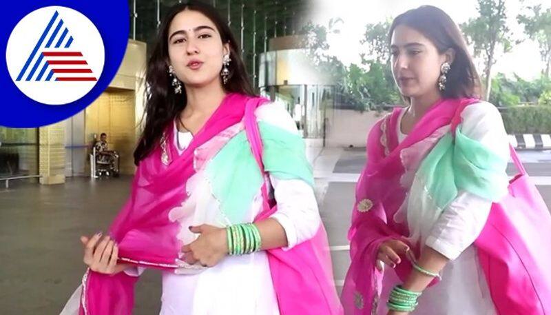 Sara ali khan wears colourful desi dress for airport look vcs 