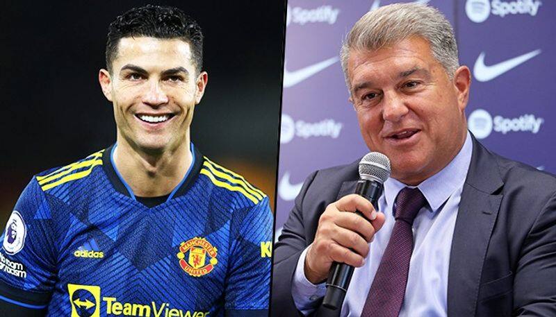 football laliga Did Barcelona consider signing manchester united Cristiano Ronaldo Joan Laporta breaks his silence snt