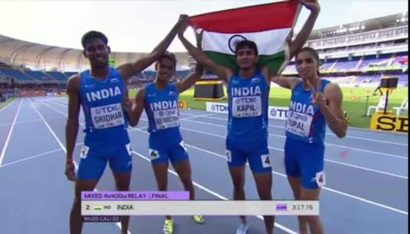 U20 World Athletics Championships Watch Priya Mohan Rupal Chaudhary Kapil and Barath Sridhar win 4x400m mixed relay silver