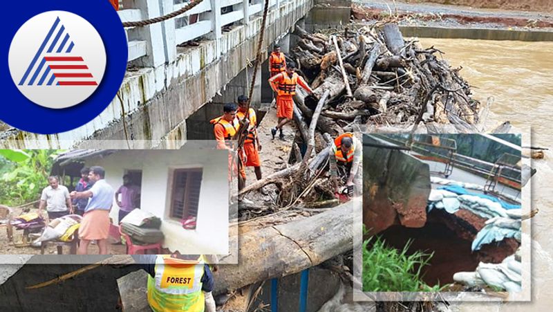 Kodagu floods Logs stuck in Kindi Dam in Koyanad causing flood