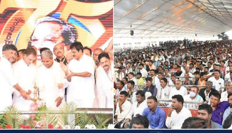 7 lakh people eat food in congress siddaramotsava which held in Davangere akb