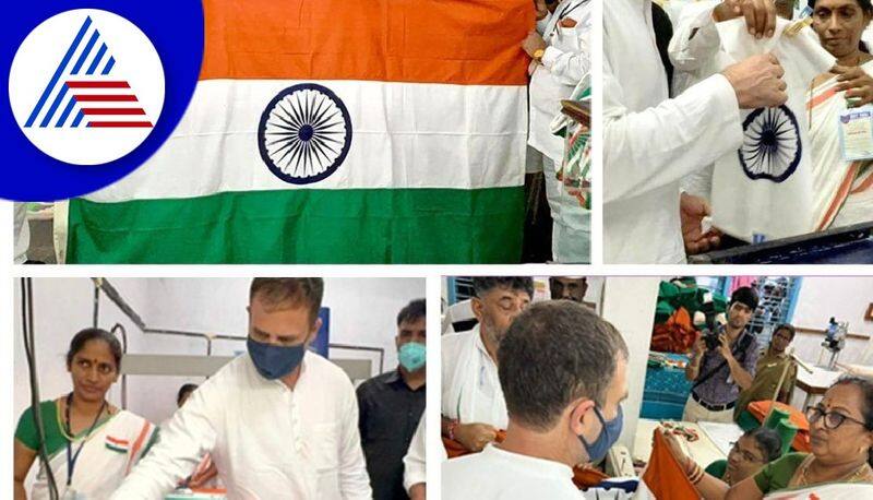 Rahul sweated in the gym, also visited the national flag manufacturing unit hubli akb