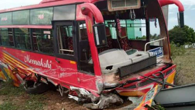 Tiruppur private Bus car collision... 4 people killed