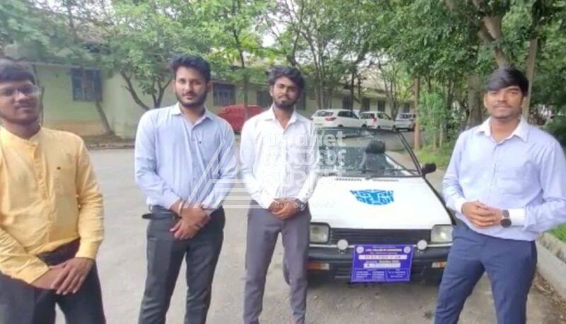 shivamogga jnnce college students altered an old petrol vehicle into an electric car gvd