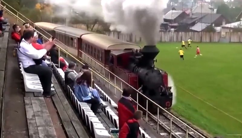 Steam train passing through football ground, leaves internet amazed - gps