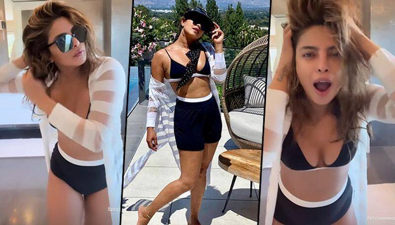 Bikini photos Priyanka Chopra looks hot as ever in monochromatic two-piece swimwear drb