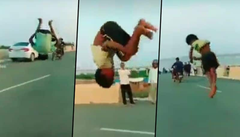 Boy performing acrobatic stunts on road surprises Anand Mahindra; watch video - gps