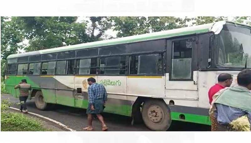 Narrow escape for 40 passengers as bus catches fire in West Godavari District  lns