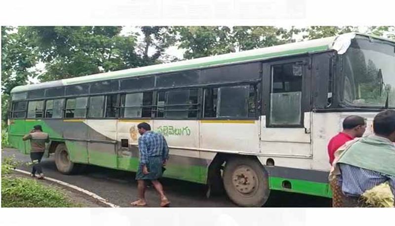 Narrow escape for 40 passengers as bus catches fire in West Godavari District  lns